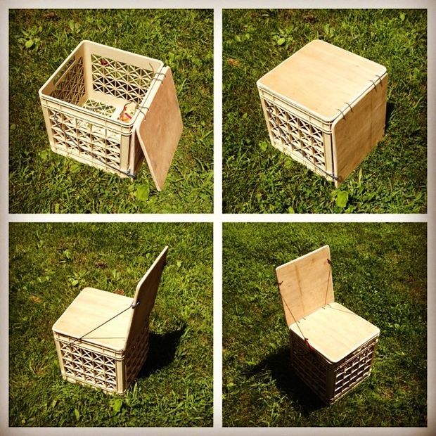 Milk Crate Chair for Camping or Vinyl Storage Upgrade | Milk .