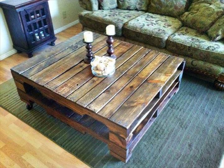 38 Adorable Pallet Coffee Table Plans & Ideas | Wooden pallet .