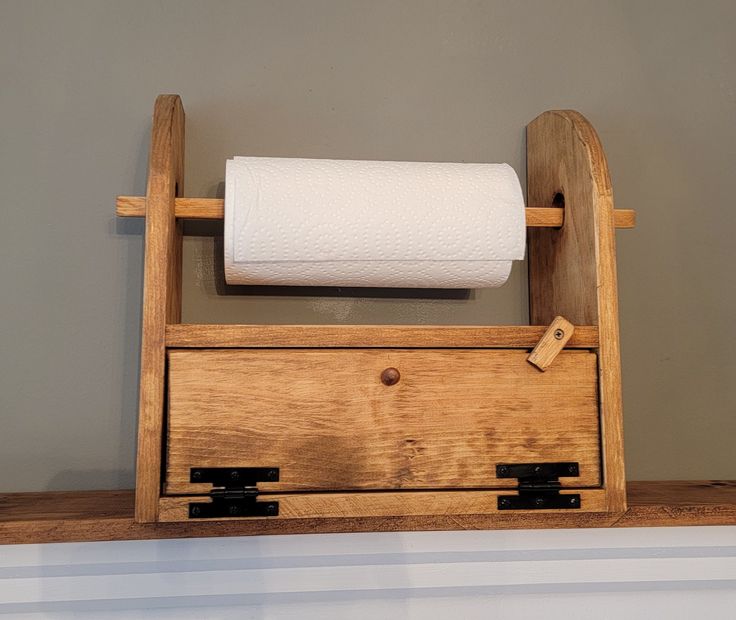 Paper Towel Holder With Bread Box - Etsy in 2023 | Handmade paper .