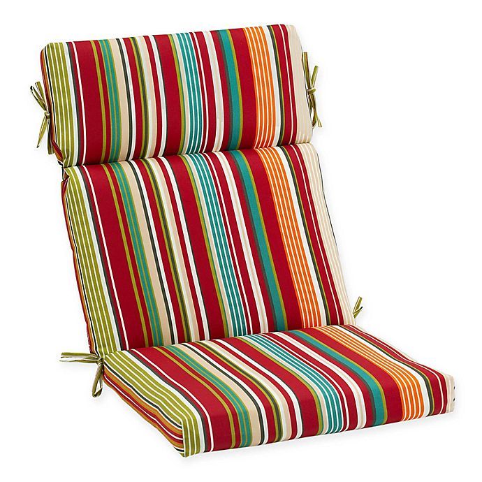 Destination Summer Stripe Outdoor High Back Chair Cushion | Bed .