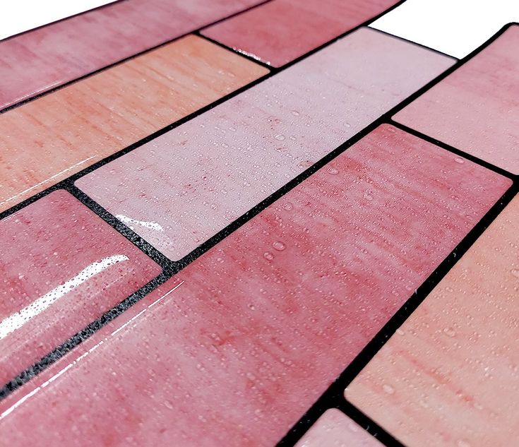Pink Pastel Subway Textured Peel and Stick Wall Tile Kitchen .