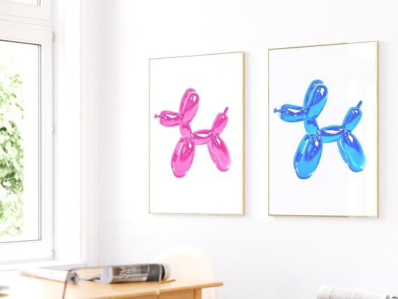 Balloon Dog Art Print 9 Colours to Choose Colorful Animal - Et