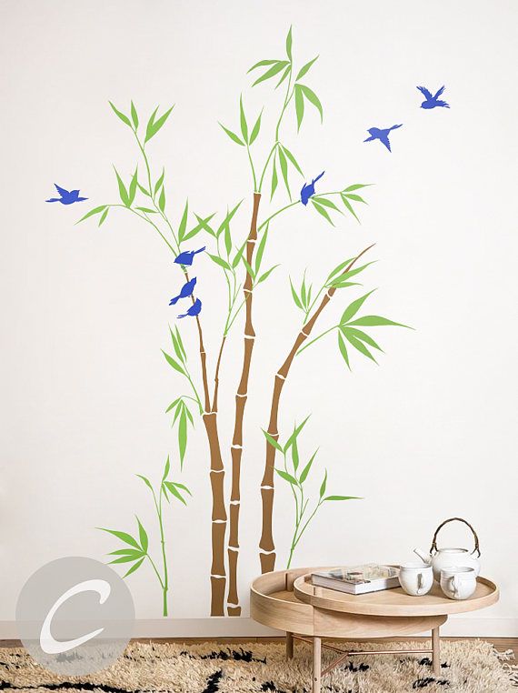 Bamboo Tree Forest Wall Decal Large Nursery Wall Decal Bamboo .