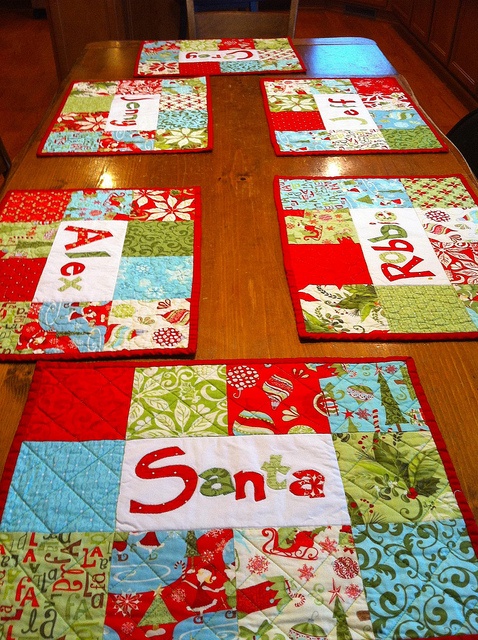 Placemats at Table | Personalised placemats, Christmas placemats .