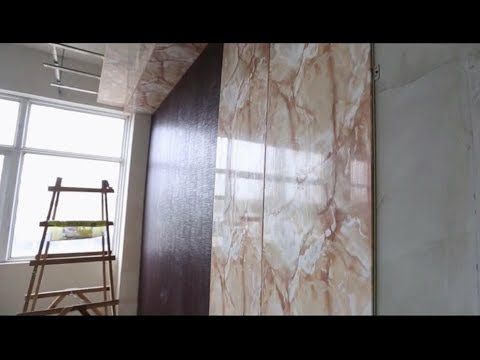 PVC marble laminated sheet and ceiling wall panel installation .