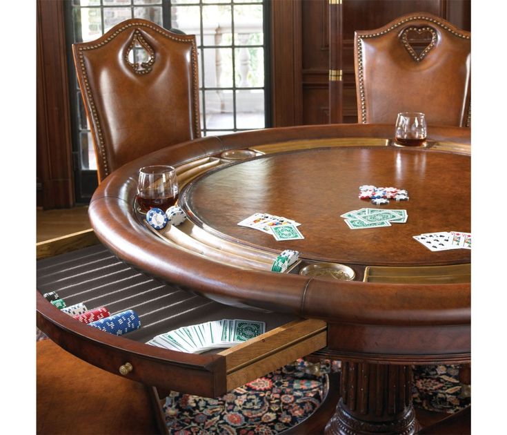Game Card Tables & Game Chairs Luxury high end leather top card .
