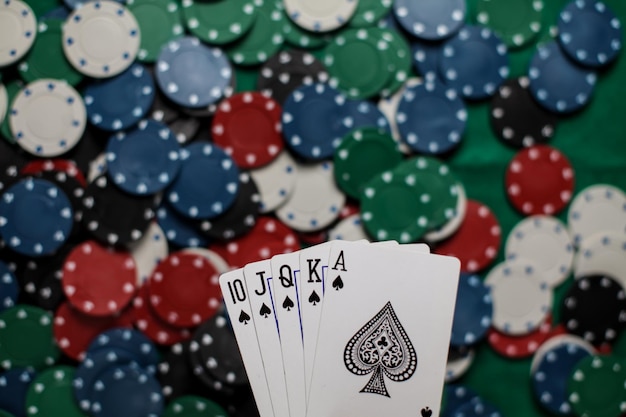Premium Photo | Poker hands, royal flush 3. five playing cards .