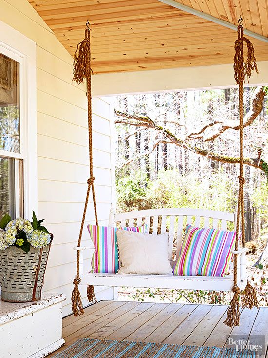 Strike It Rich with Salvage Style | Porch swing, Outdoor spaces .