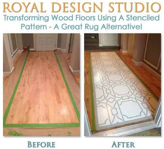 How to Paint and Stencil Hardwood Floors | Stenciled floor .