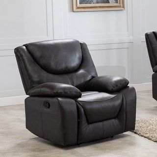 Contemporary Top Grain Leather Upholstered Recliner - Overstock .