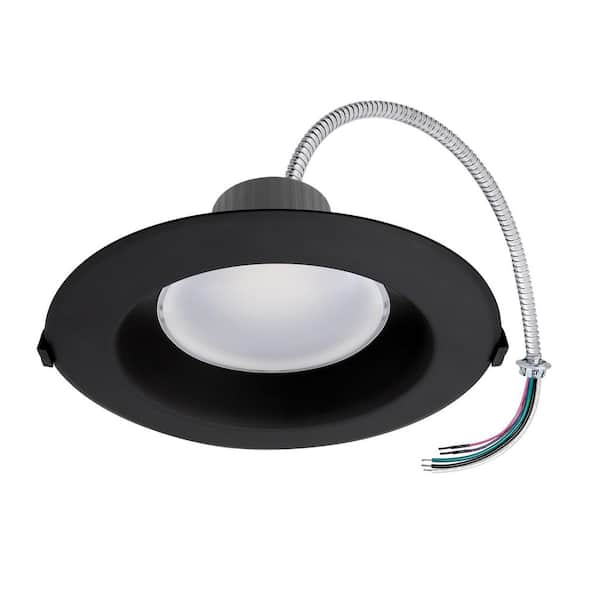 Maxxima 8 in. Black Recessed Commercial LED Downlight Trim .