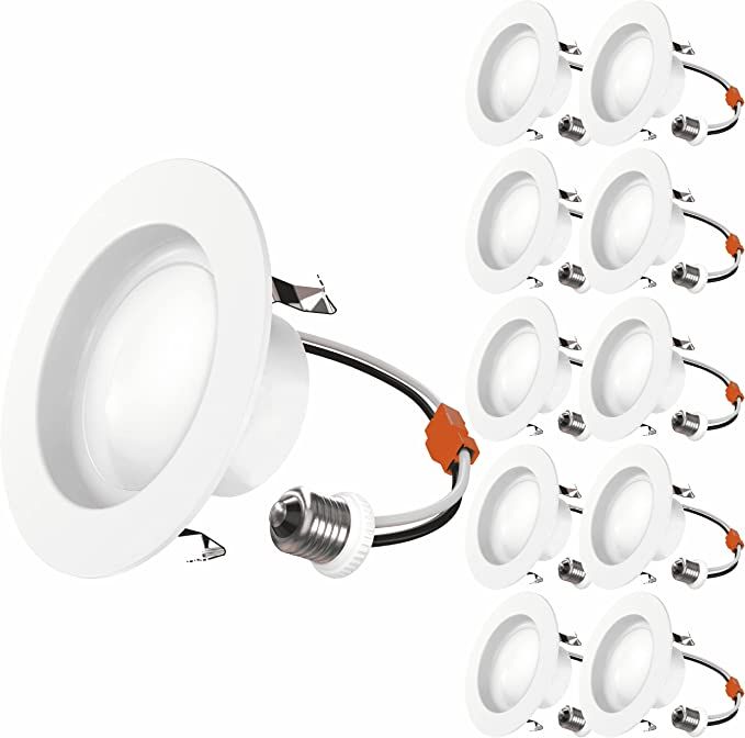 Sunco Lighting 10 Pack 4 Inch LED Can Lights Retrofit Recessed .