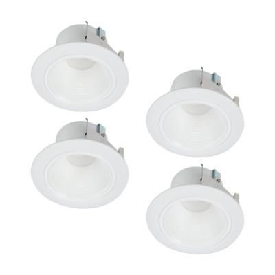 Halo 4 in. White Integrated LED Recessed Ceiling Light Retrofit .