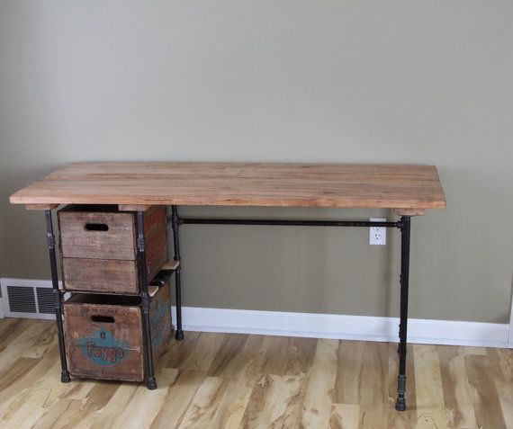 Sturdy Statements Customizable Reclaimed Wood Desk optional - Etsy .