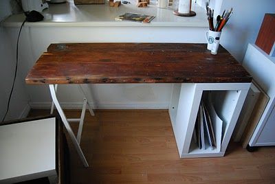 Reclaimed wood desk - IKEA Hackers | Reclaimed wood desk .