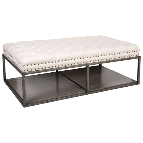Ellery 58 x 34 Metal Cocktail Ottoman - Luxe Home Company | Metal .