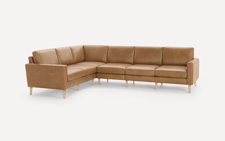 Nomad Leather 6-Seat Corner Sectional | Burrow | Leather sectional .