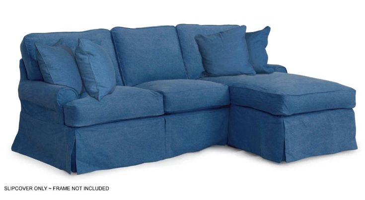 Horizon Indigo Blue Slipcovered Sleeper Sofa with Reversible .