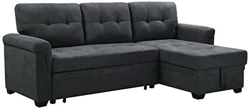 ALIDAM Sectional Sofa Couch Leather Sectional Sofa Dark Gray .