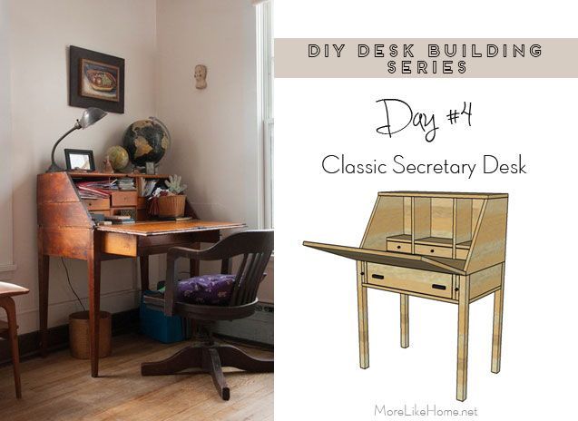 Free plans to build a DIY classic secretary desk! (plus 20 more .