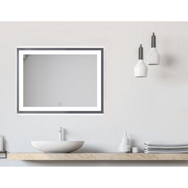 Orren Ellis Flyte Rectangle LED Wall Mirror & Reviews | Wayfa