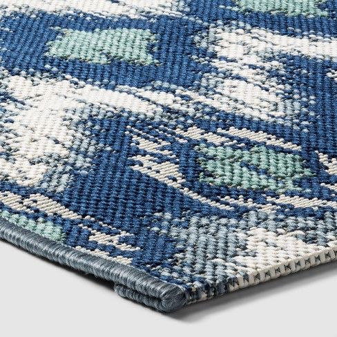 Ikat Outdoor Rug Blue - Threshold™ | Target outdoor rugs, Rug .