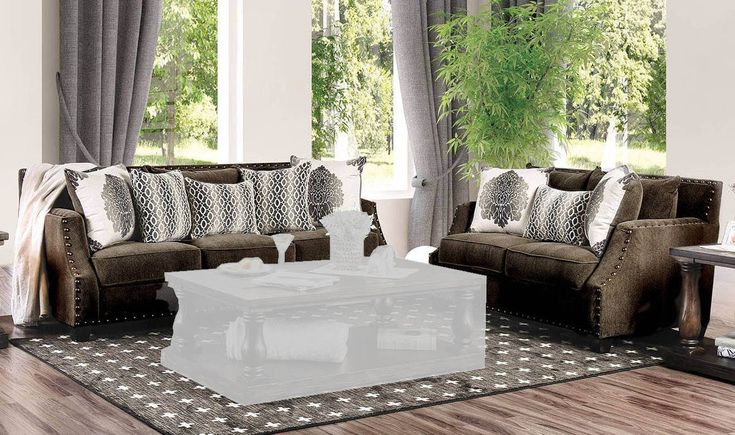 Furniture of America Cornelia Light Brown 2pc Living Room Set .