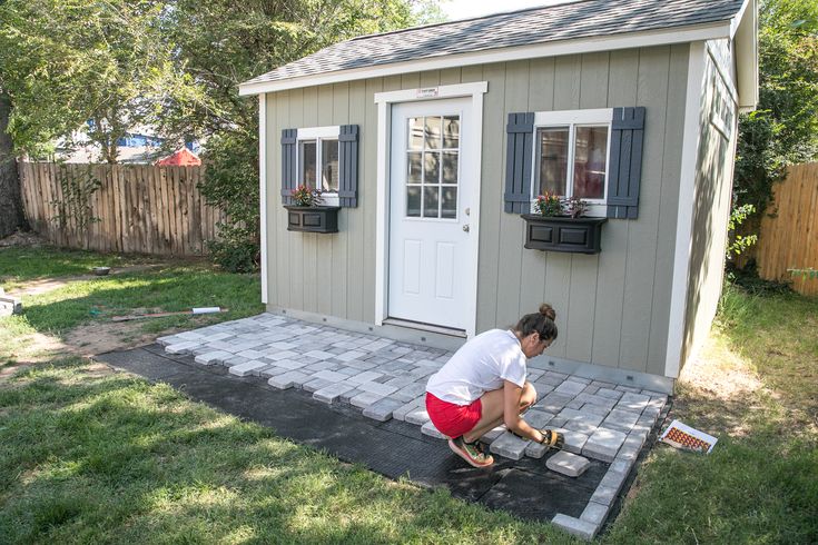 A DIY Crash Course | Shed patio ideas, Diy patio pavers, Shed .
