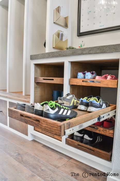 Shoe Storage Cabinet with Trays | Mud room storage, Mudroom .