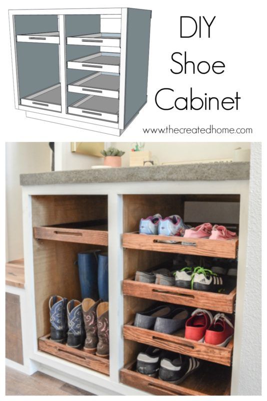Shoe Storage Cabinet with Trays | Mud room storage, Diy shoe .