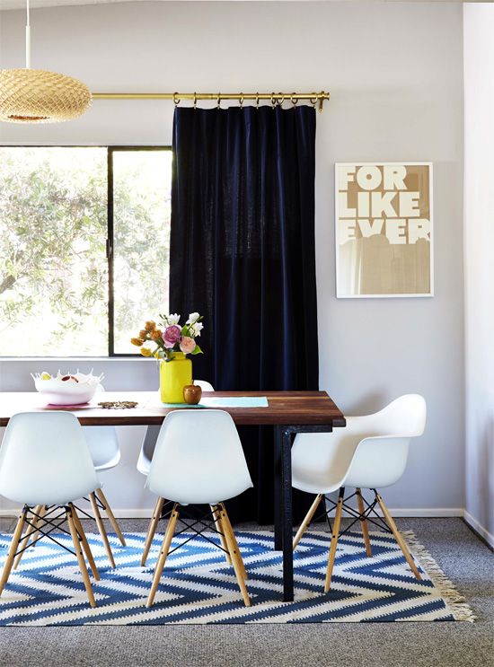 Rugs Over Carpet: Yay or Nay? | At Home In Love | Carpet dining .