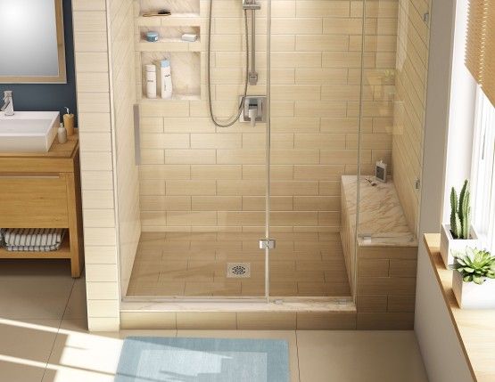 Redi Base Shower Pan and Bench, 34 x 60, Center Drain | Bathrooms .