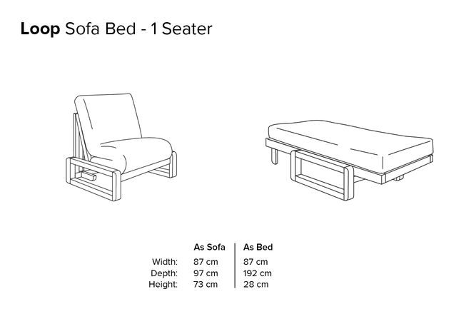 Loop One Seater | Double sofa bed, Sofa bed, Oak so