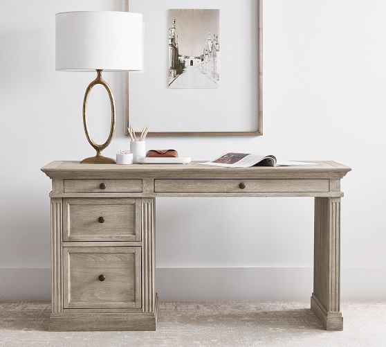 Livingston 57" Writing Desk with Drawers #potterybarn .