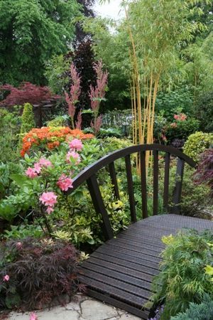 Having a simple, natural wooden garden bridge you can build .
