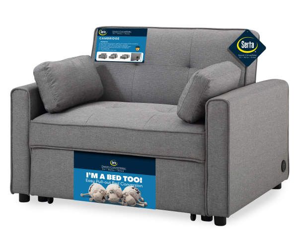 Serta Cambridge Gray Twin Convertible Sleeper Sofa - Big Lots .