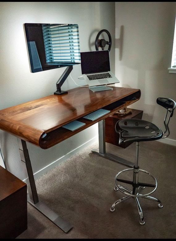 Walnut Desk Writing Desk Office Desk Home Office Standing - Etsy .