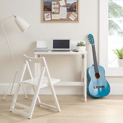 Solid Wood Kid's Folding Desk & Chair Set, White | eB