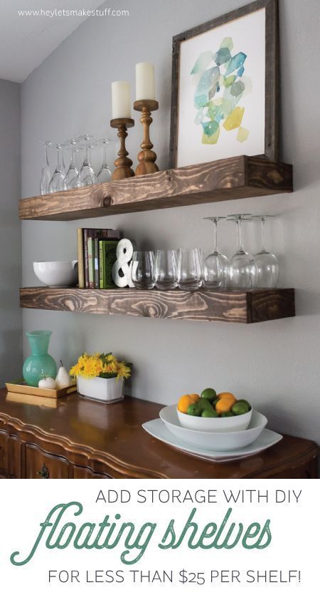 How to Build Floating Shelves | Dining room storage, Dining room .