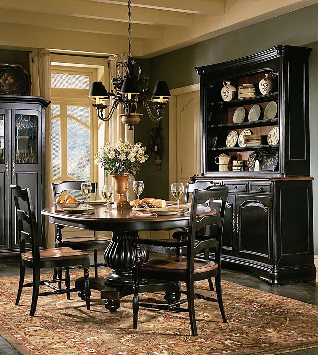 Vintage Dining Room Set Makeover: Paint It Black | Black dining .