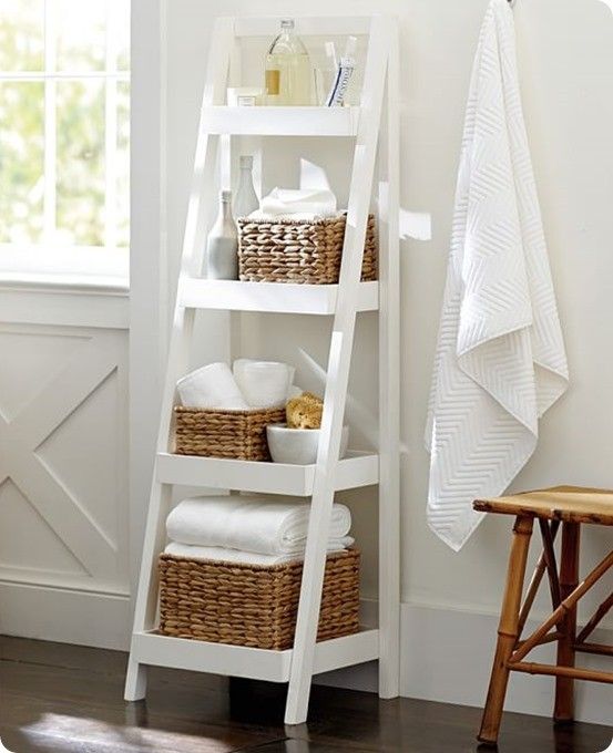 DIY Ladder Shelf for the Patio | Bathroom ladder shelf, Small .