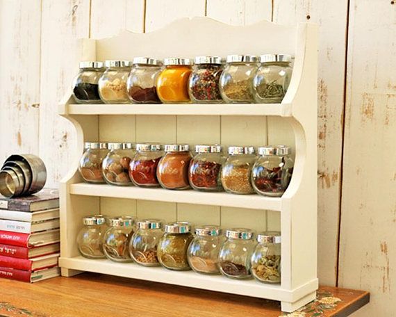Wooden Spice Rack Wall Mounted Spice Rack Kitchen - Etsy .