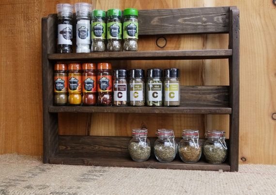 Large Rustic Spice Shelf / Kitchen Herb Rack / Spice Rack / | Etsy .
