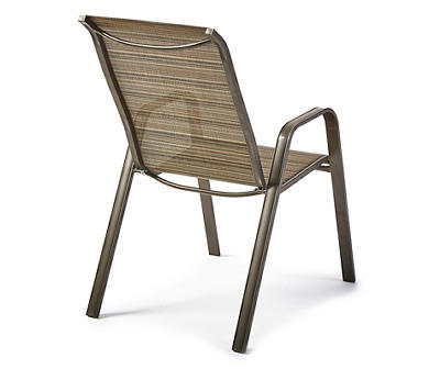 Real Living Doral Brown Sling Fabric Stacking Outdoor Dining Chair .