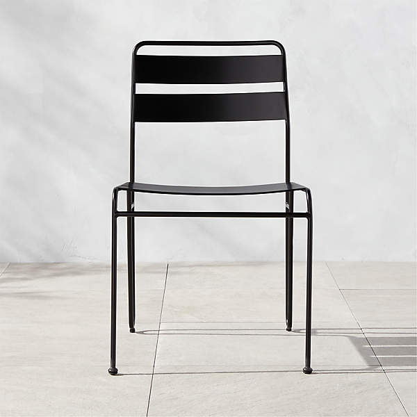 Luther Modern Black Metal Outdoor Dining Chair | C