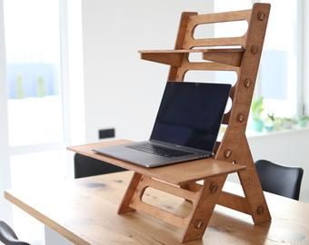 Minimal Wood Standing Desk Converter Convertible Standing - Etsy .