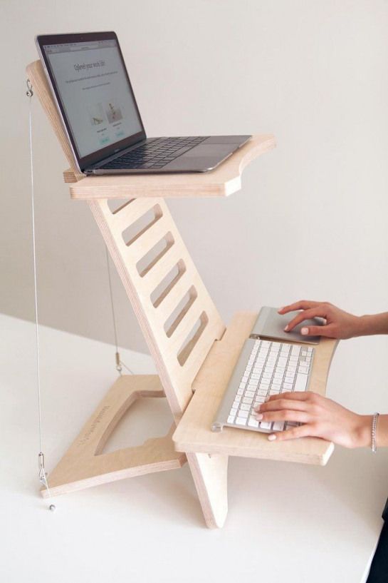 laptop convertible standing/sitting desk idea | Diy standing desk .