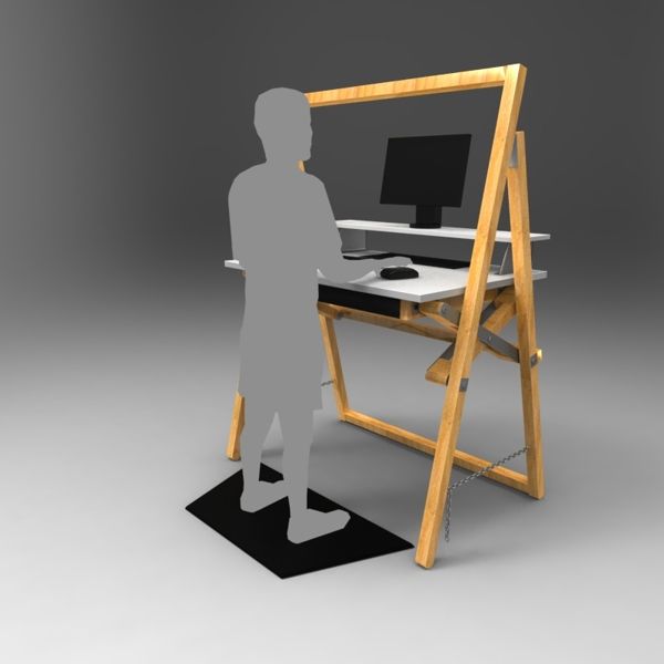 Adjustable Standing Desk on Behance | Standing desk diy adjustable .