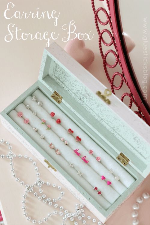 DIY Earring Storage Box | Jewelry storage diy, Jewelry box diy .