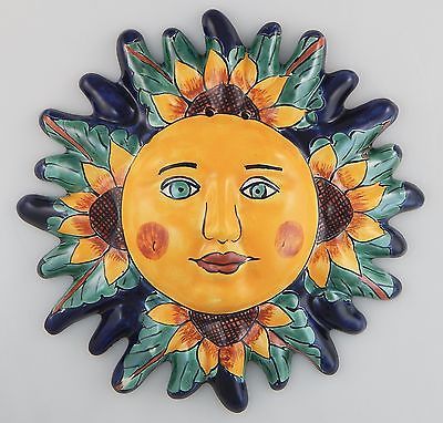 Mexican Talavera Ceramic Sun Face Wall Decor Hanging Pottery Folk .